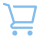Ícone para o Setor Consumo: Um carrinho de compras na cor azul.